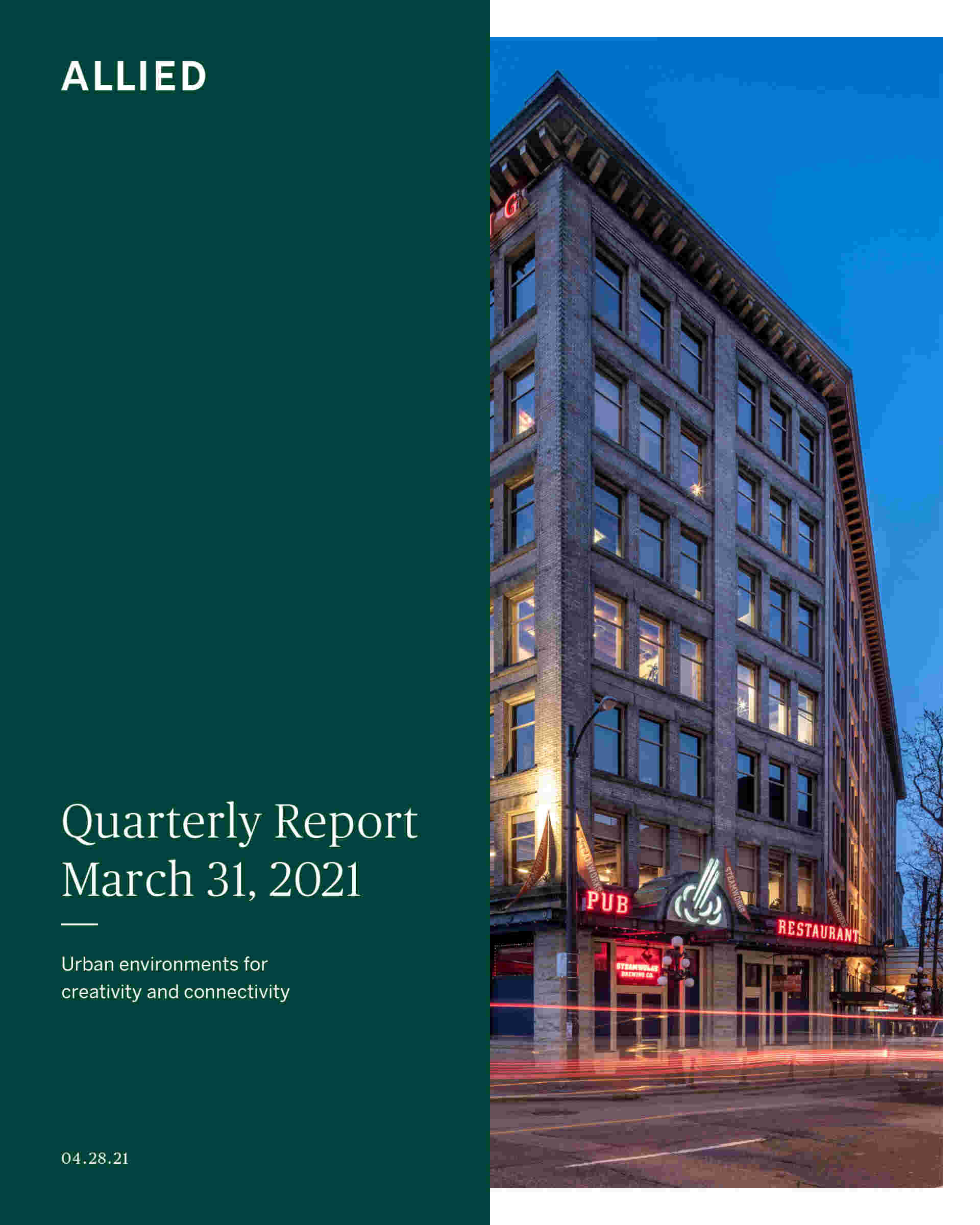 Financial Reports 2021 - allied-reit-quarterly-report-march-31-2021