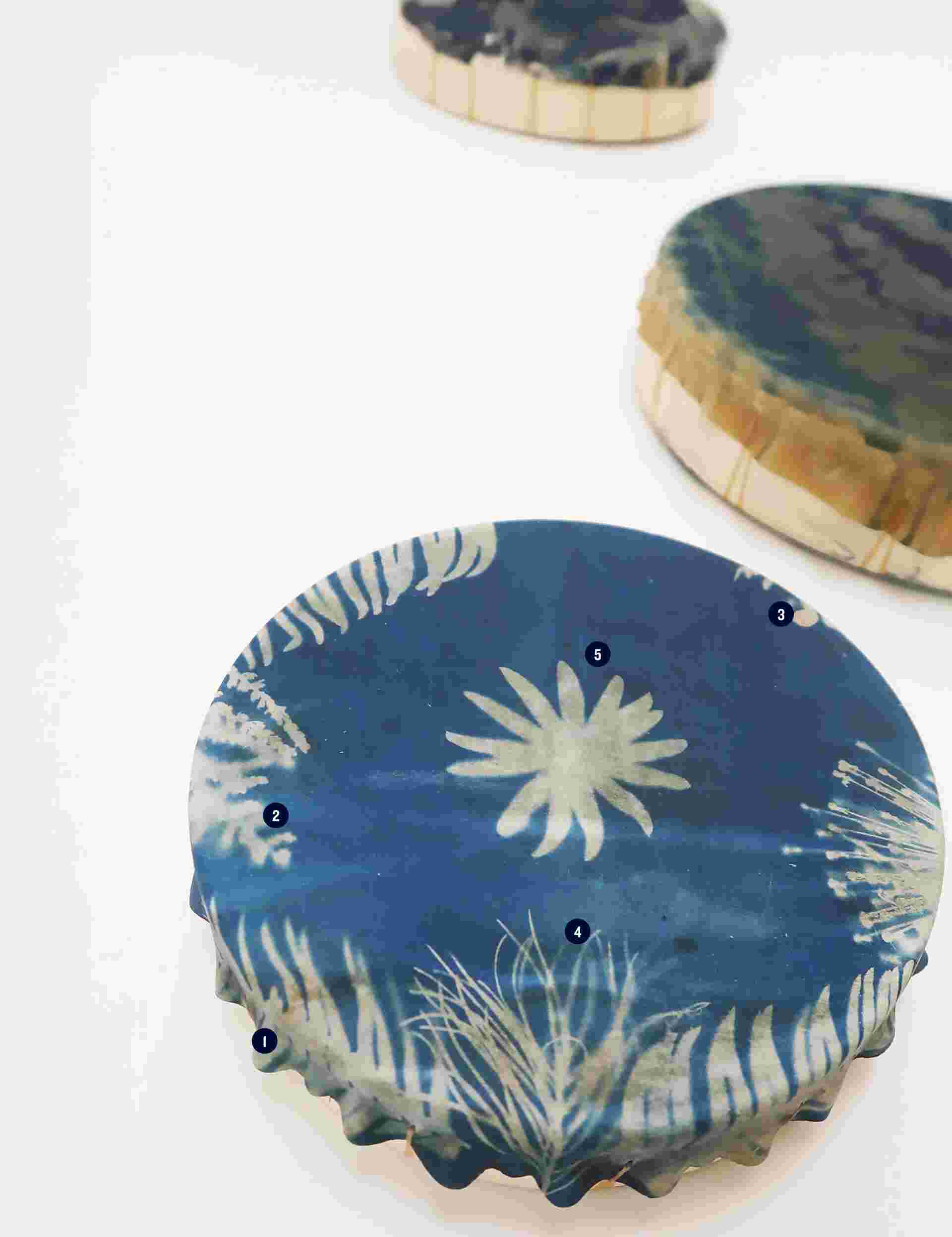 Deer Lake by Michelle Sound - blue-ceramic-wall-art