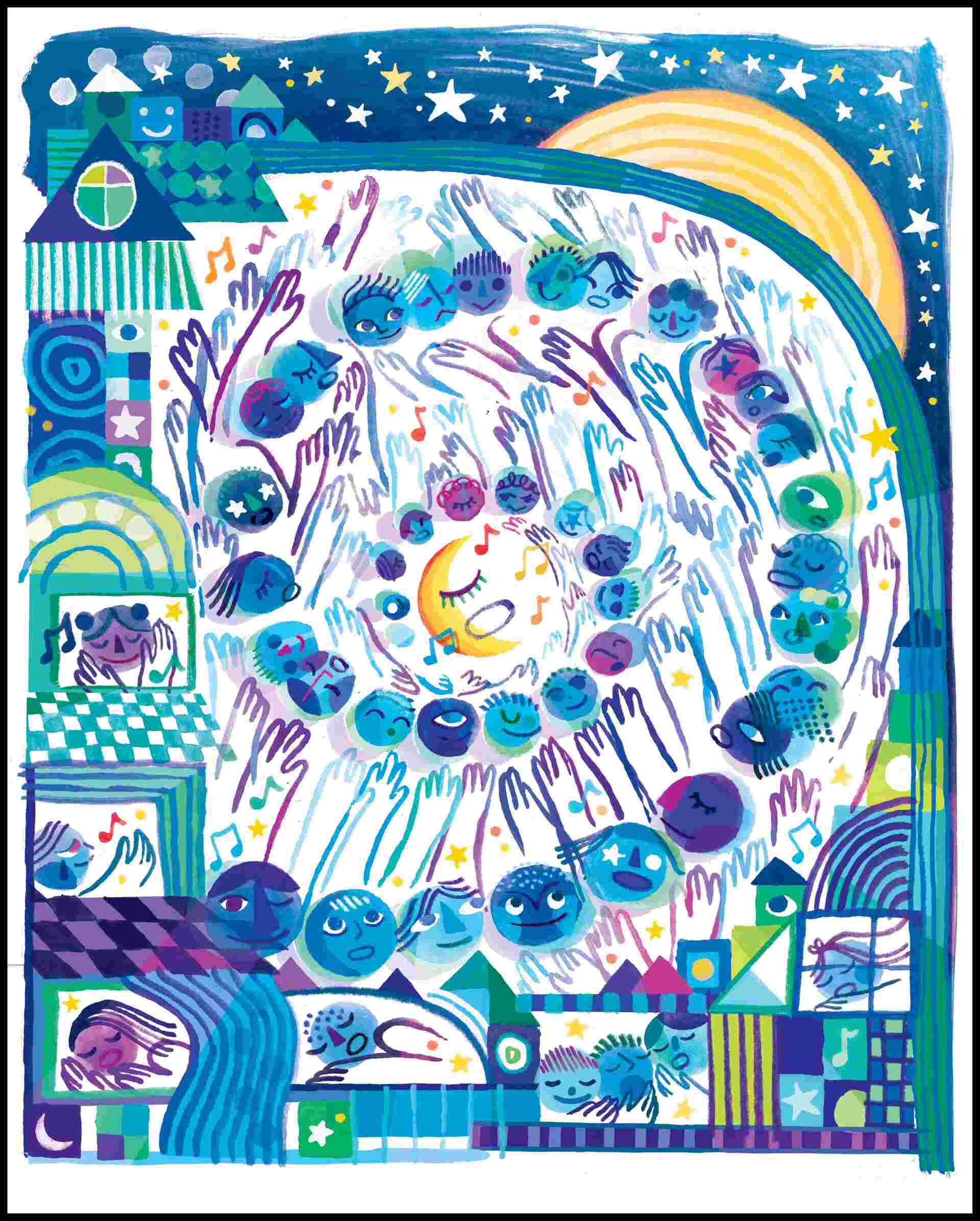 Mitchell Keys&rsquo; urban infill - colorful-illustration-hands